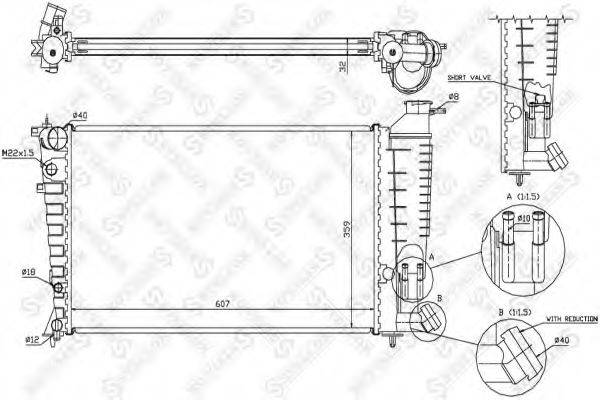 STELLOX 1025673SX Радіатор, охолодження двигуна