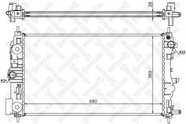 STELLOX 1025695SX Радіатор, охолодження двигуна