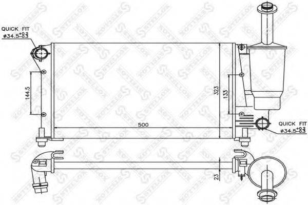 STELLOX 1025718SX Радіатор, охолодження двигуна