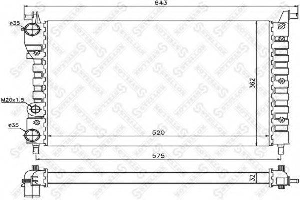 STELLOX 1025734SX Радіатор, охолодження двигуна