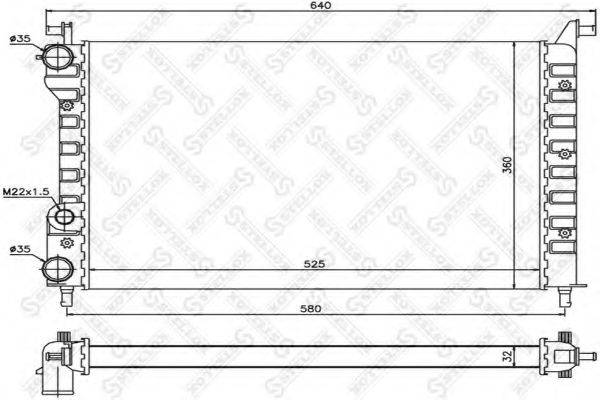 STELLOX 1025735SX Радіатор, охолодження двигуна