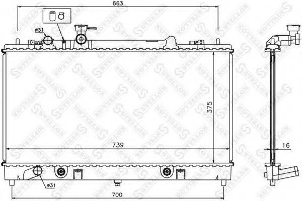 STELLOX 1025852SX Радіатор, охолодження двигуна