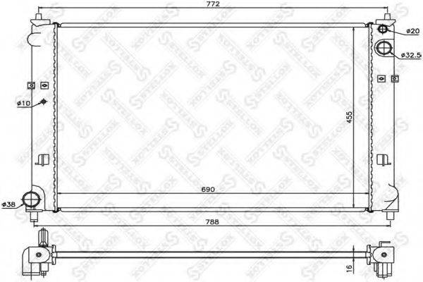 STELLOX 1025855SX Радіатор, охолодження двигуна