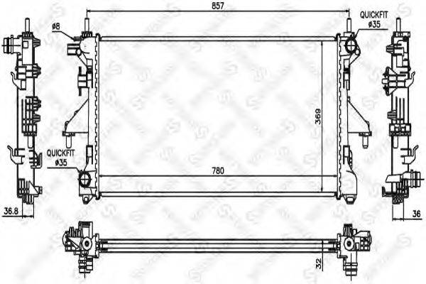 STELLOX 1026105SX Радіатор, охолодження двигуна