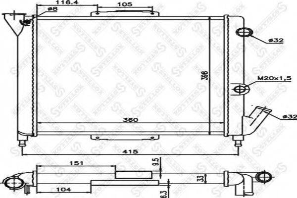 STELLOX 1026191SX Радіатор, охолодження двигуна