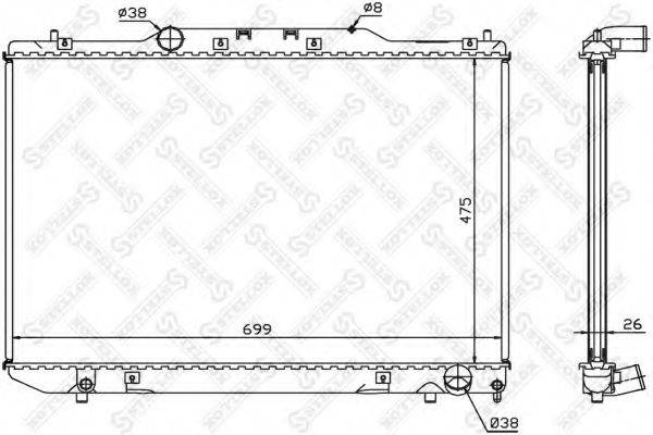 STELLOX 1026386SX Радіатор, охолодження двигуна