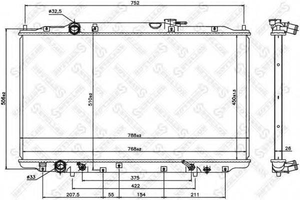 STELLOX 1026778SX Радіатор, охолодження двигуна