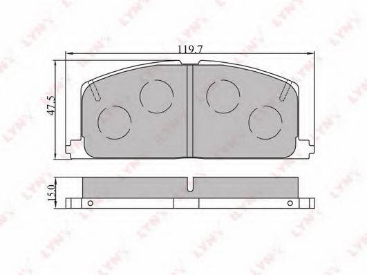 LYNXAUTO BD7533 Комплект гальмівних колодок, дискове гальмо