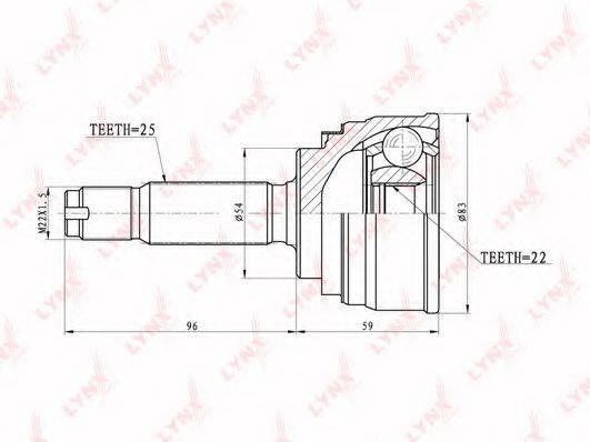 LYNXAUTO CO5504 Шарнірний комплект, приводний вал