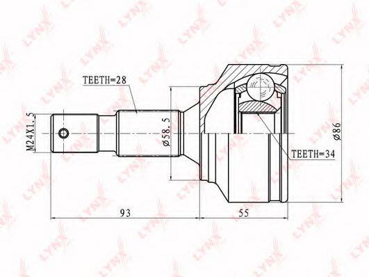 LYNXAUTO CO6104 Шарнірний комплект, приводний вал