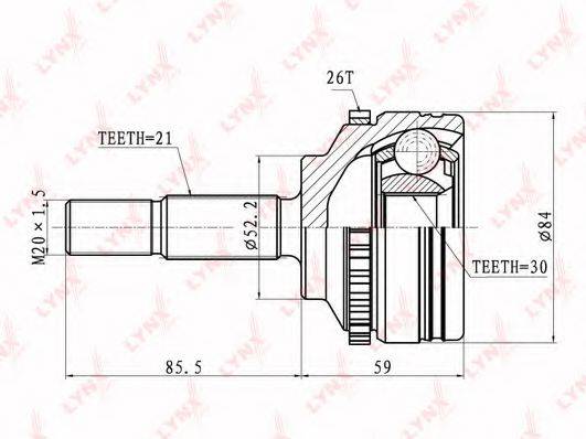 LYNXAUTO CO6304A Шарнірний комплект, приводний вал