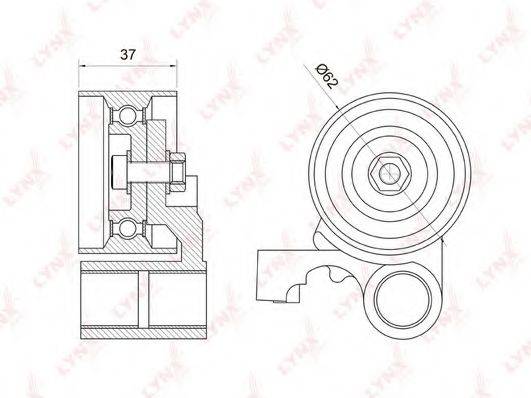 LYNXAUTO PB1062 Натяжний ролик, ремінь ГРМ