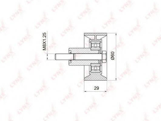 LYNXAUTO PB3008 Паразитний / Ведучий ролик, зубчастий ремінь