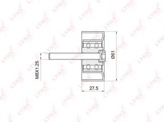 LYNXAUTO PB3027 Паразитний / Ведучий ролик, зубчастий ремінь