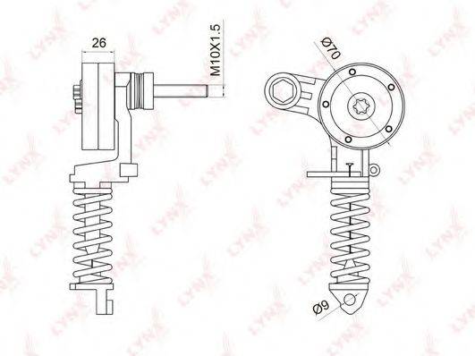 LYNXAUTO PT3034 Натягувач ременя, клинового зубча