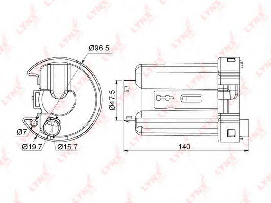 LYNXAUTO LF543M Паливний фільтр