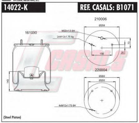 CASALS B1071 Кожух пневматичної ресори