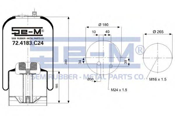 SEM LASTIK 724183C24 Кожух пневматичної ресори