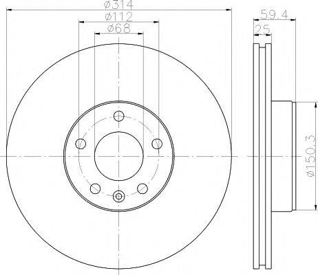 HELLA PAGID 8DD355111121 гальмівний диск