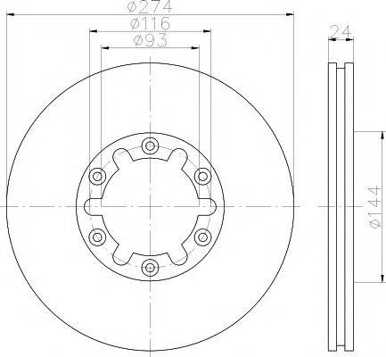 HELLA PAGID 8DD355111741 гальмівний диск