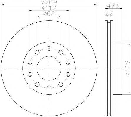 HELLA PAGID 8DD355115451 гальмівний диск