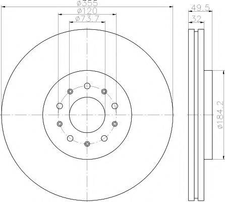 HELLA PAGID 8DD355117391 гальмівний диск