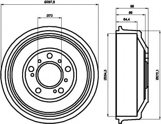 HELLA PAGID 8DT355300061 Гальмівний барабан