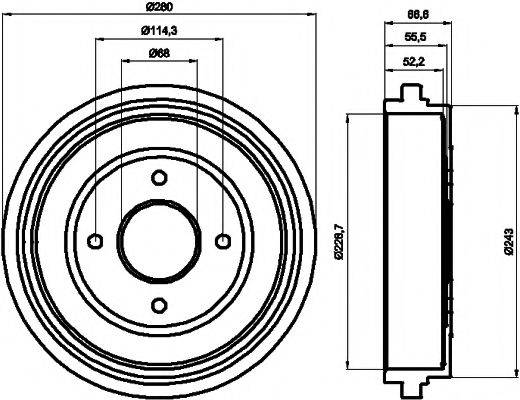 HELLA PAGID 8DT355300321 Гальмівний барабан