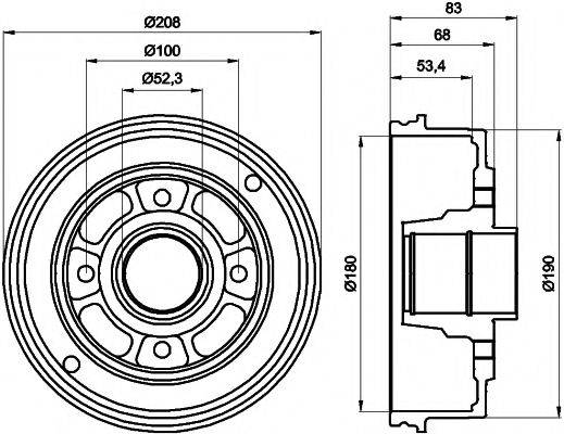 HELLA PAGID 8DT355300351 Гальмівний барабан