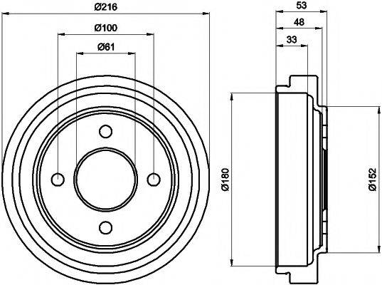 HELLA PAGID 8DT355300441 Гальмівний барабан