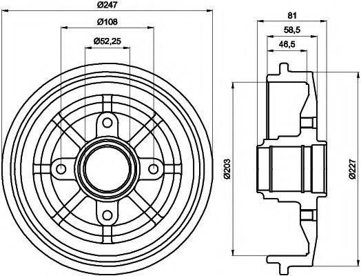 HELLA PAGID 8DT355300481 Гальмівний барабан