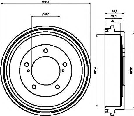 HELLA PAGID 8DT355300491 Гальмівний барабан