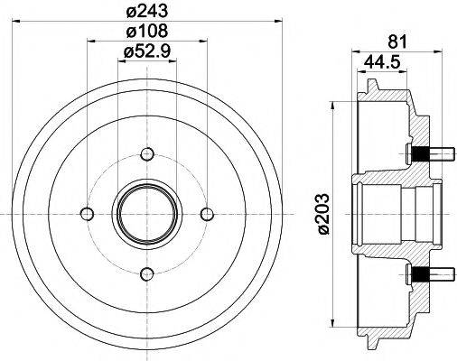 HELLA PAGID 8DT355300601 Гальмівний барабан