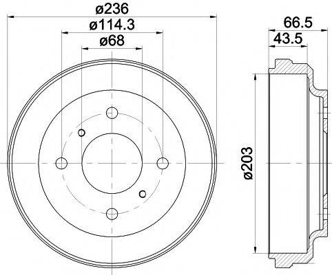 HELLA PAGID 8DT355300621 Гальмівний барабан