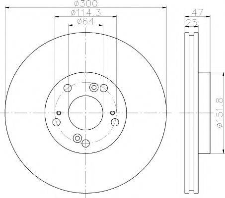 HELLA PAGID 8DD355112151 гальмівний диск