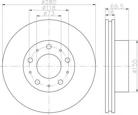 HELLA PAGID 8DD355113691 гальмівний диск