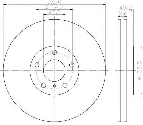 HELLA PAGID 8DD355114101 гальмівний диск