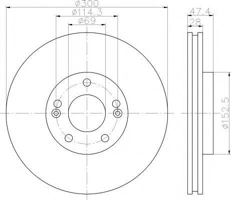 HELLA PAGID 8DD355114481 гальмівний диск