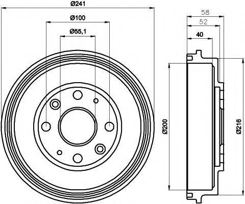 HELLA PAGID 8DT355300761 Гальмівний барабан