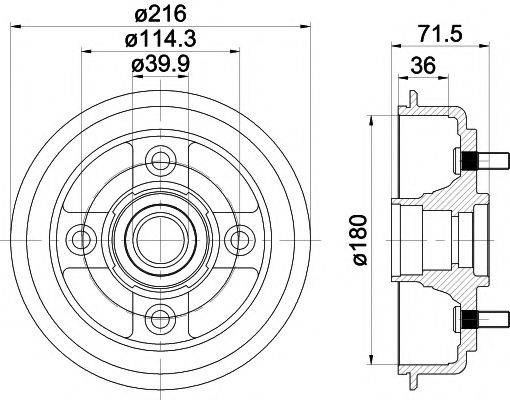 HELLA PAGID 8DT355300851 Гальмівний барабан