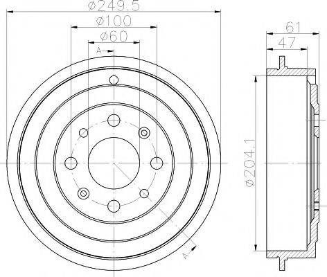 HELLA PAGID 8DT355301101 Гальмівний барабан