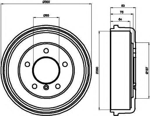 HELLA PAGID 8DT355301141 Гальмівний барабан