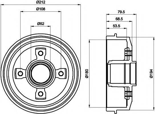 HELLA PAGID 8DT355301241 Гальмівний барабан