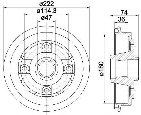 HELLA PAGID 8DT355301381 Гальмівний барабан