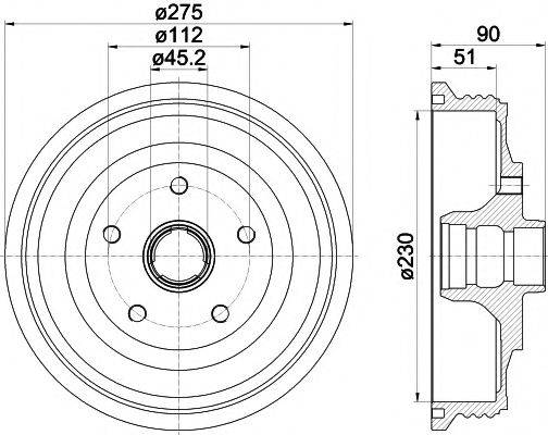 HELLA PAGID 8DT355301621 Гальмівний барабан