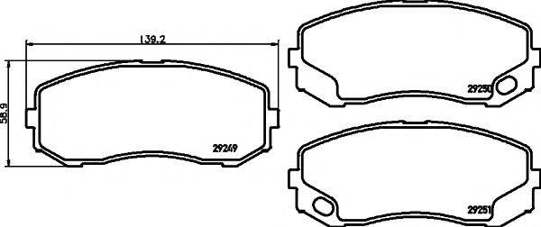 HELLA PAGID 8DB355005581 Комплект гальмівних колодок, дискове гальмо