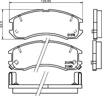 HELLA PAGID 8DB355005821 Комплект гальмівних колодок, дискове гальмо