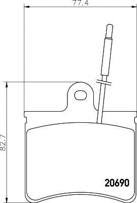 HELLA PAGID 8DB355005871 Комплект гальмівних колодок, дискове гальмо