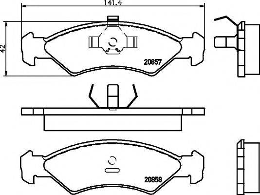 HELLA PAGID 8DB355007311 Комплект гальмівних колодок, дискове гальмо