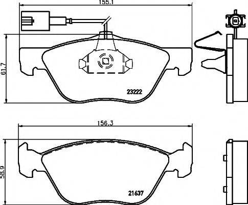 HELLA PAGID 8DB355008611 Комплект гальмівних колодок, дискове гальмо